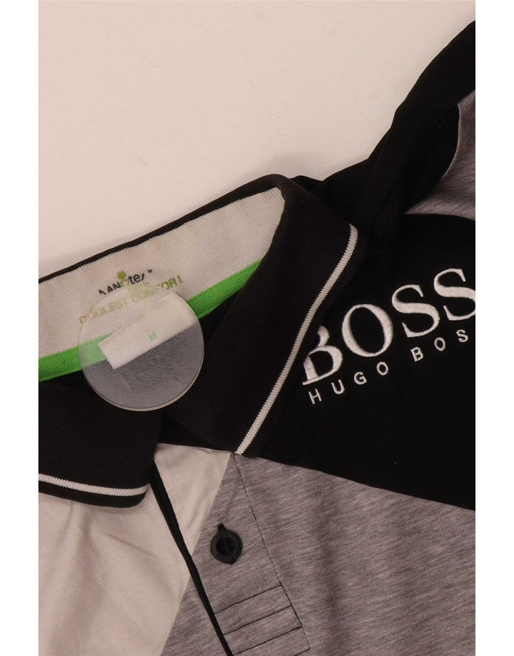 Hugo Boss Mens Graphic Polo Shirt Medium Black Colourblock