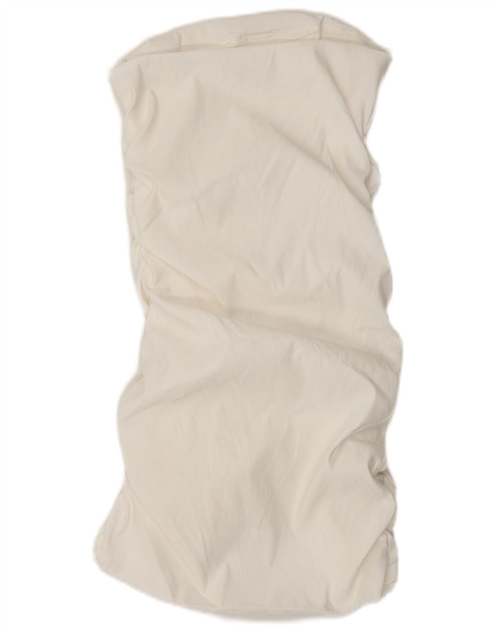 Zara Womens Strapless Dress UK 12 Medium White Cotton