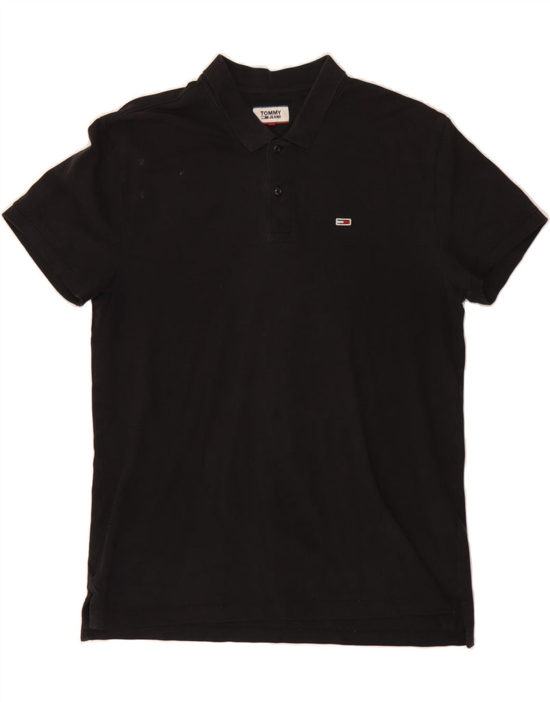 TOMMY HILFIGER Mens Polo Shirt XL Black Cotton Vintage Tommy Hilfiger and Second-Hand Tommy Hilfiger from Messina Hembry 