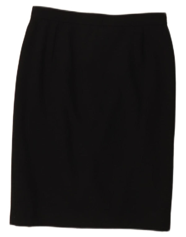 Valentino Womens Straight Skirt IT 44 Medium W28  Black Wool