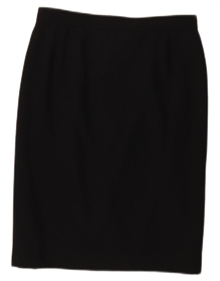 Valentino Womens Straight Skirt IT 44 Medium W28  Black Wool