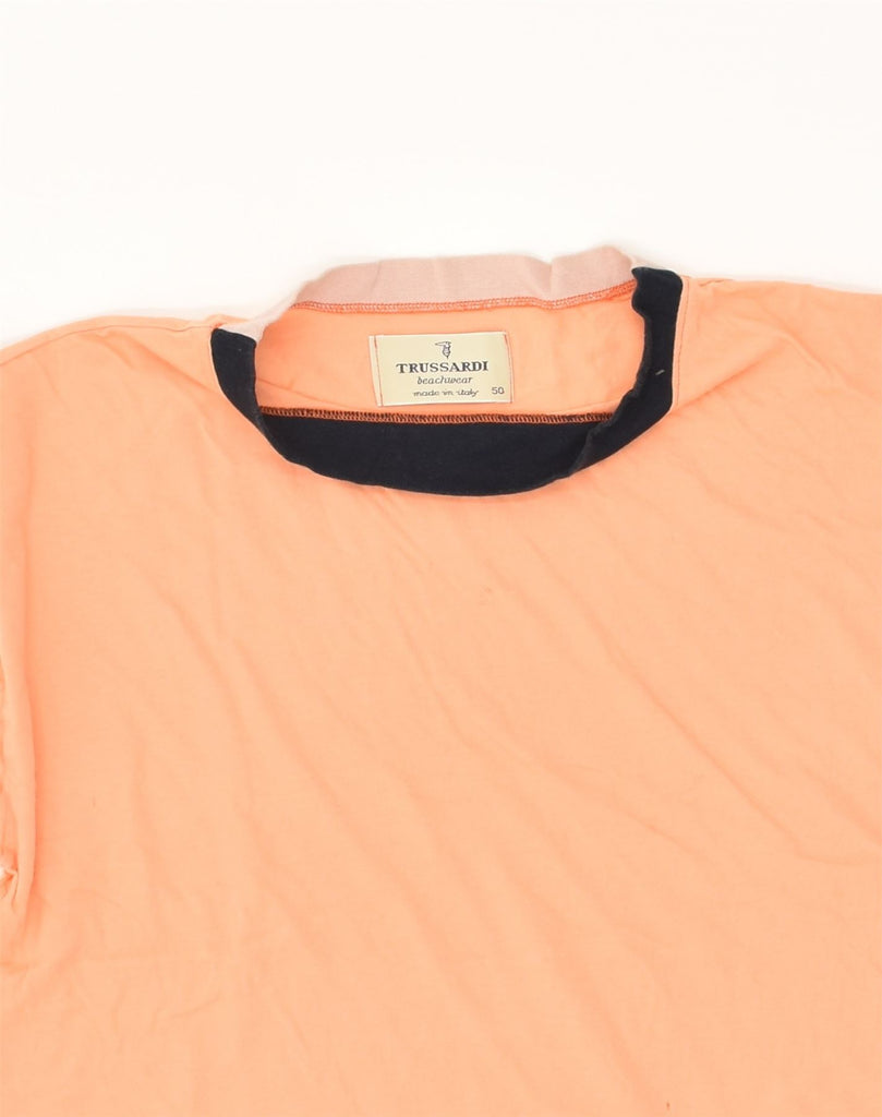 TRUSSARDI Mens T-Shirt Top IT 50 Medium Orange Cotton | Vintage Trussardi | Thrift | Second-Hand Trussardi | Used Clothing | Messina Hembry 