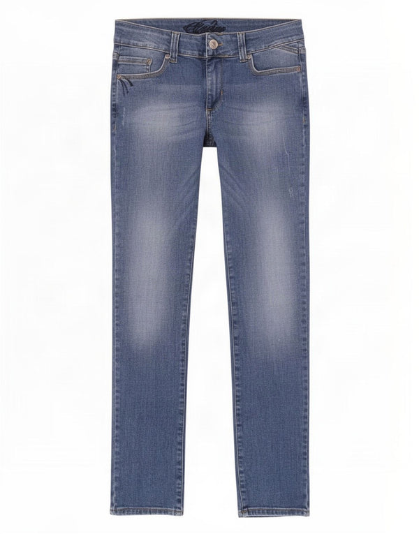 Marks & Spencer Womens Straight Jeans UK 12 Medium W30 L31 Blue Cotton