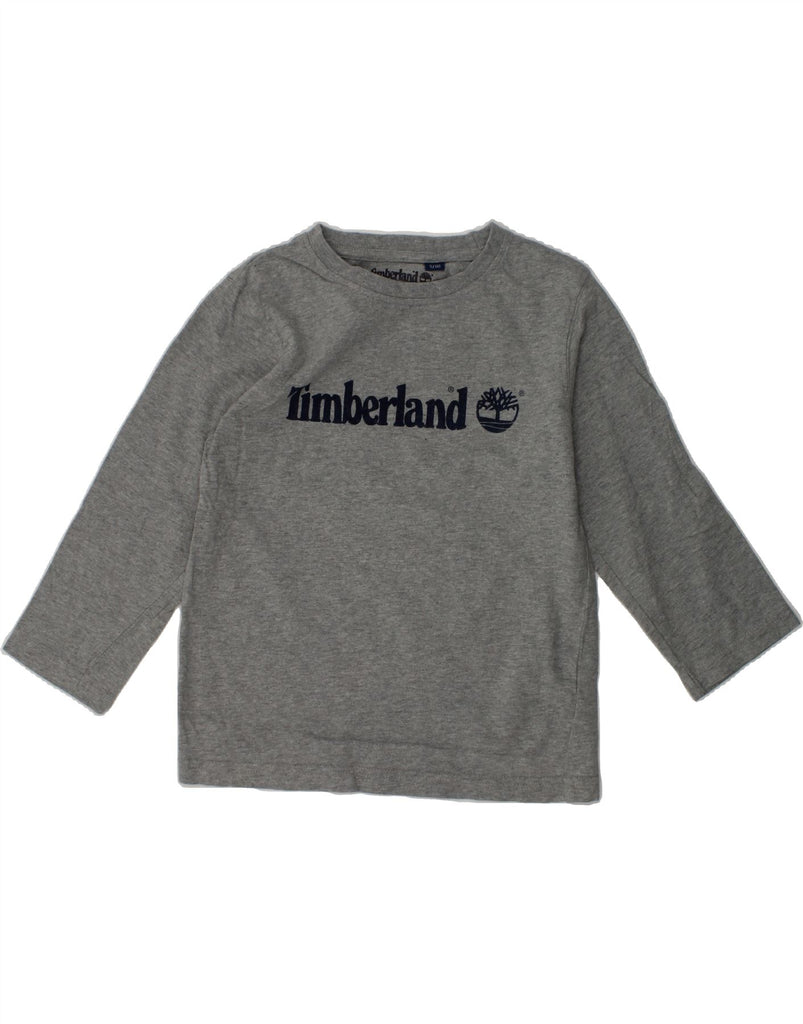 TIMBERLAND Boys Graphic Top Long Sleeve 4-5 Years Grey Cotton | Vintage Timberland | Thrift | Second-Hand Timberland | Used Clothing | Messina Hembry 