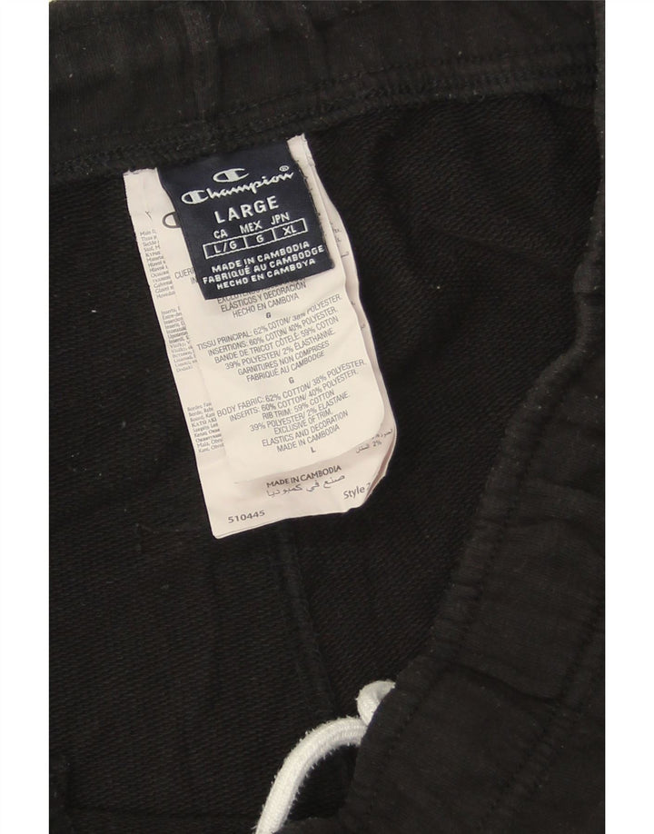 Champion Mens Tracksuit Trousers Joggers Large  Black Cotton