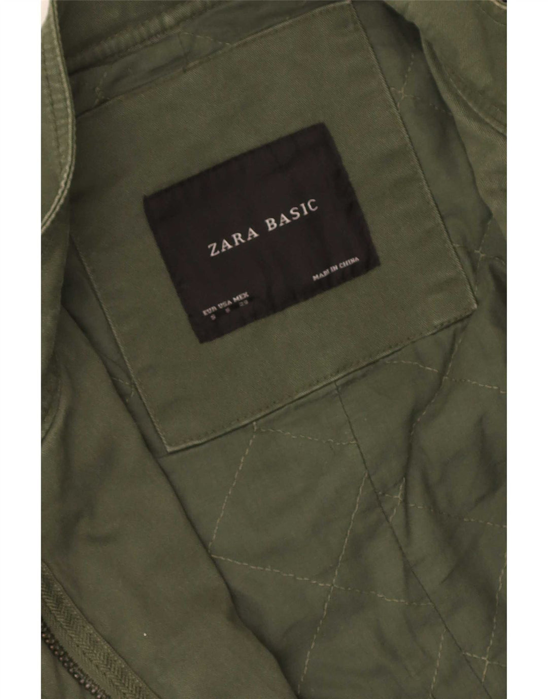 Zara Womens Military Overcoat UK 10 Small Green Colourblock