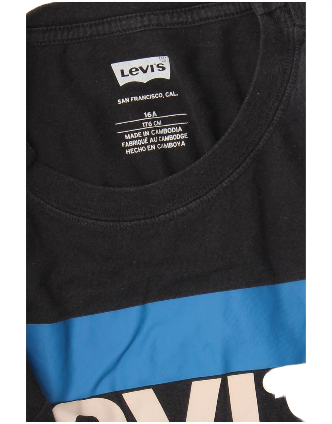 Levi's Boys Graphic T-Shirt Top 15-16 Years Black