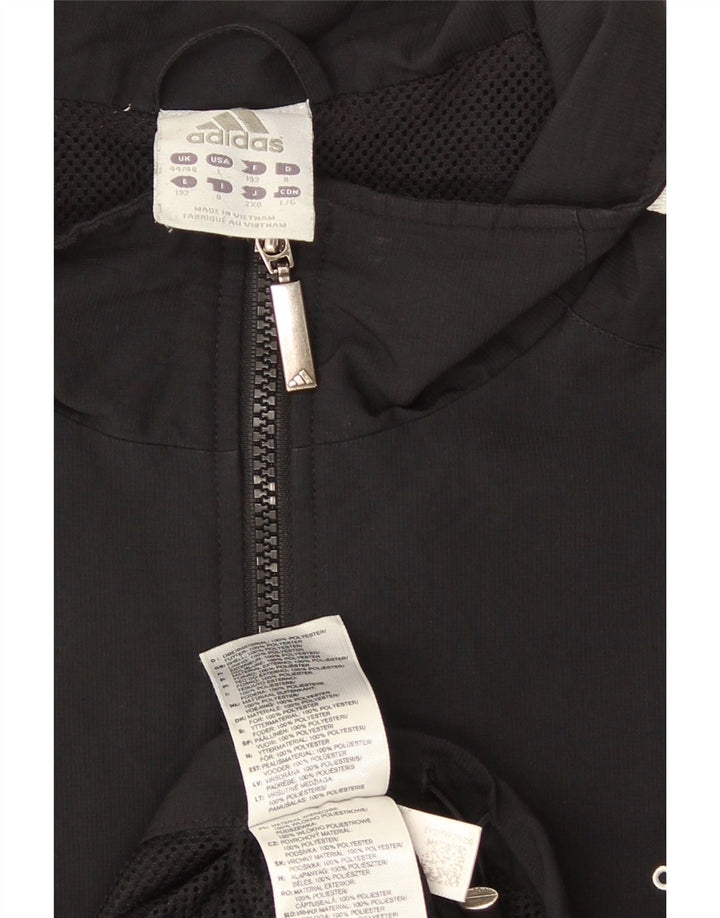 Adidas Mens Tracksuit Top Jacket UK 44/46 Large Black Polyester