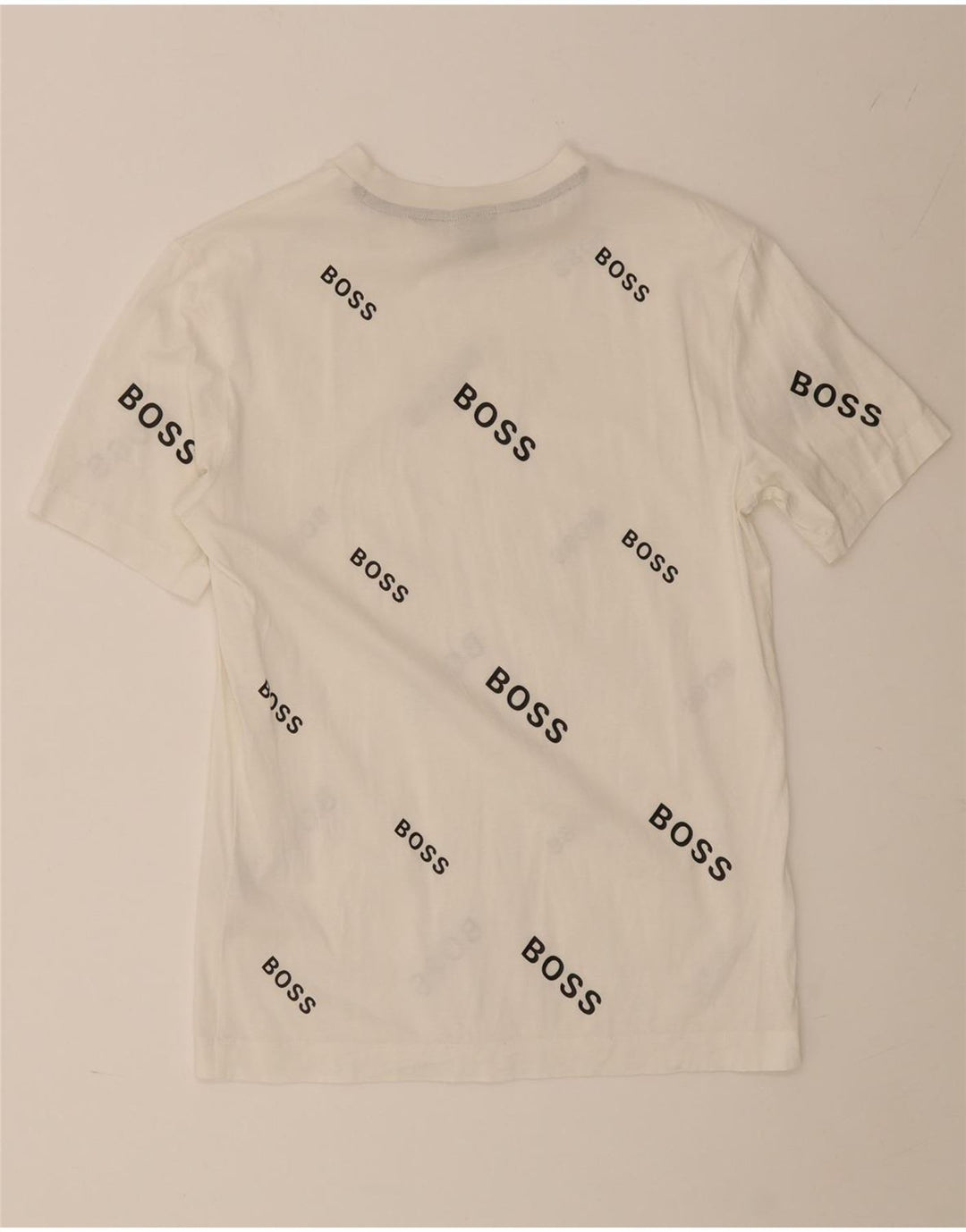 Hugo Boss Mens Graphic T-Shirt Top Small White Cotton