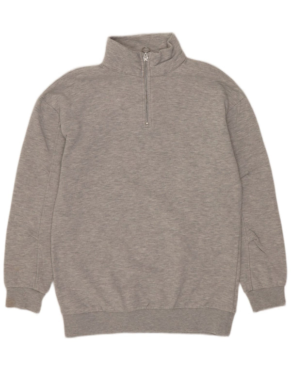 Marks & Spencer Girls Longline Zip Neck Sweatshirt Jumper 11-12 Years Grey