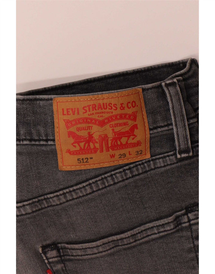 Levi's Mens 512 Slim Tapered Jeans W29 L32 Grey Cotton