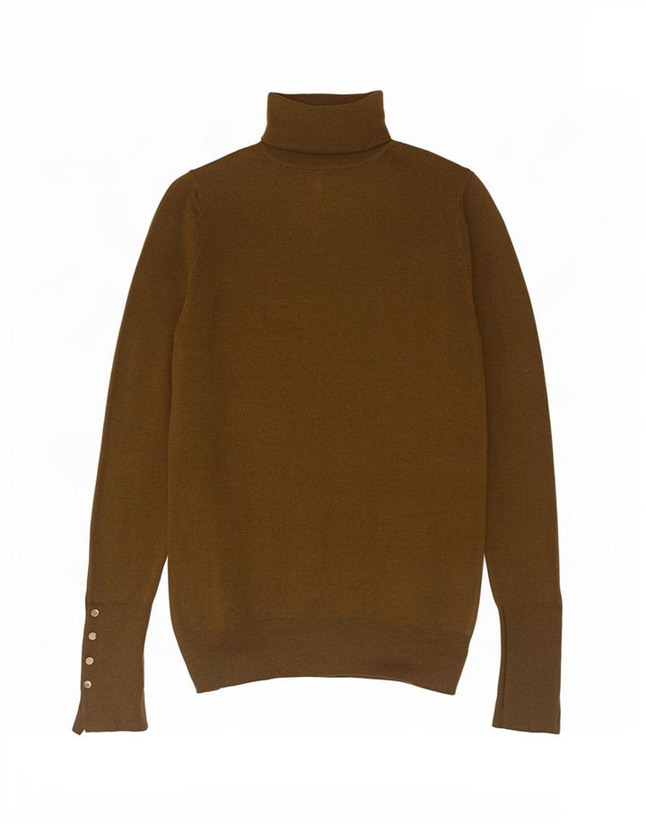 Zara Womens Roll Neck Jumper Sweater UK 10 Small Khaki