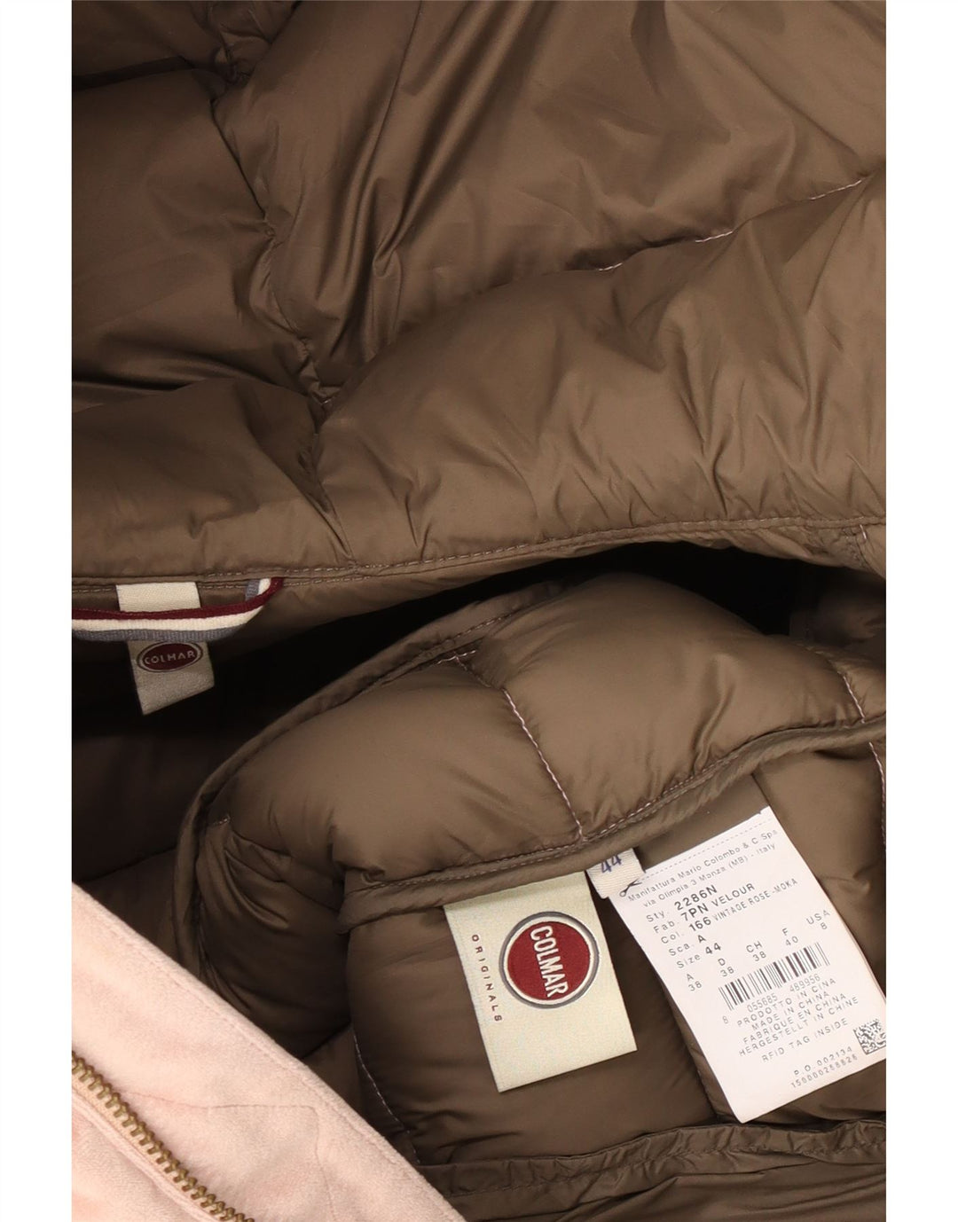 Colmar Womens Hooded Velvet Padded Jacket IT 44 Medium Pink