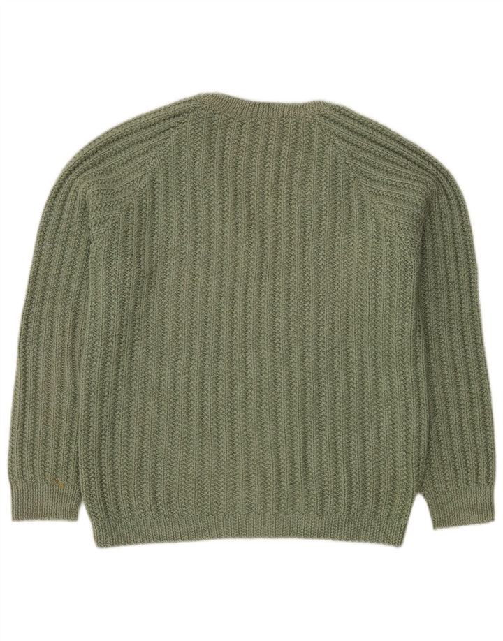 Vintage Mens V-Neck Jumper Sweater XL Green