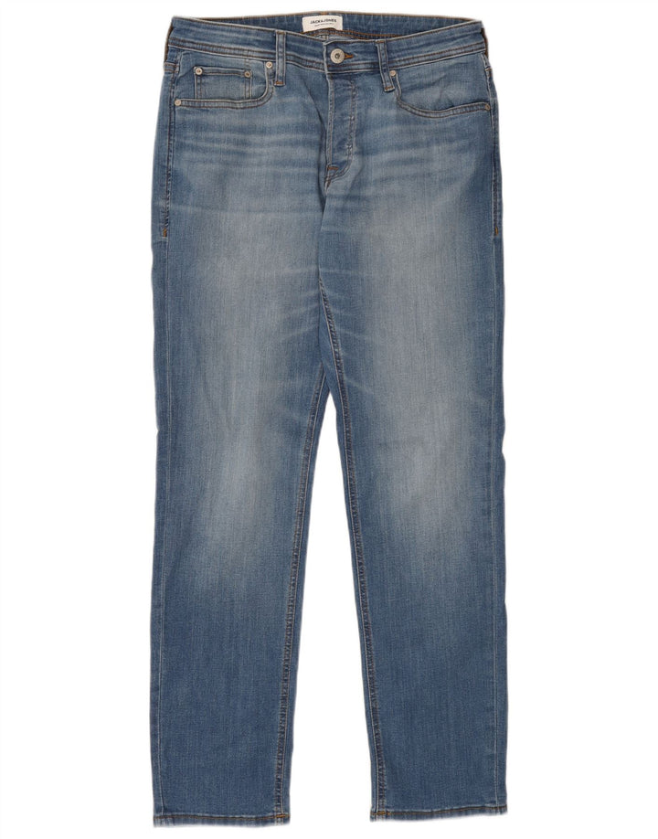 JACK & JONES Mens Straight Jeans W31 L32  Blue Cotton