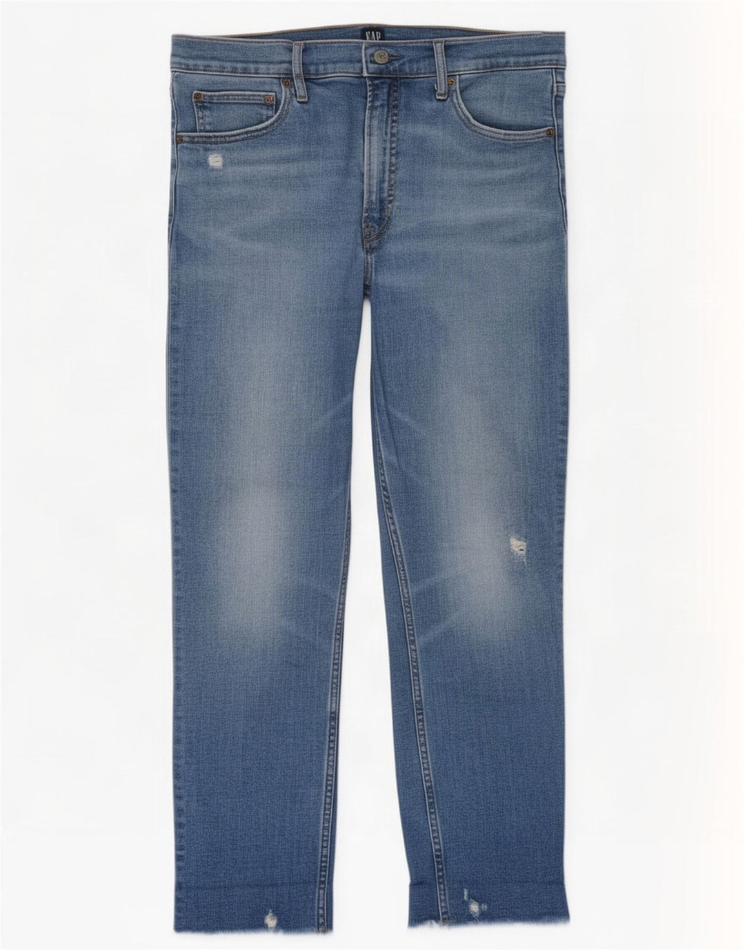 Gap Womens Cigarette Crop Distressed Slim Jeans W32 L26 Blue