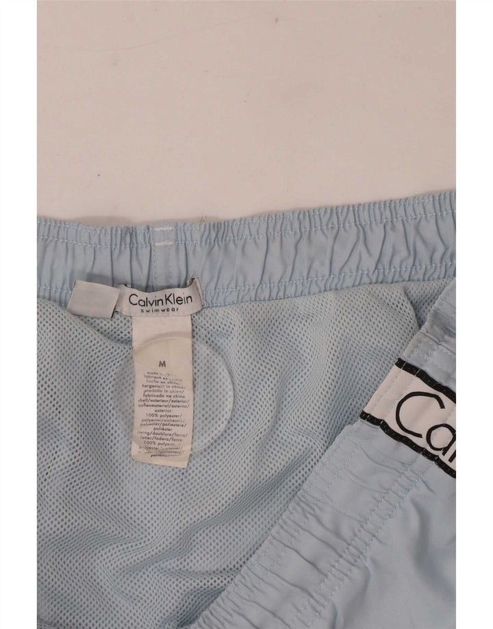 Calvin Klein Mens Graphic Swimming Shorts Medium Blue Colourblock Polyester