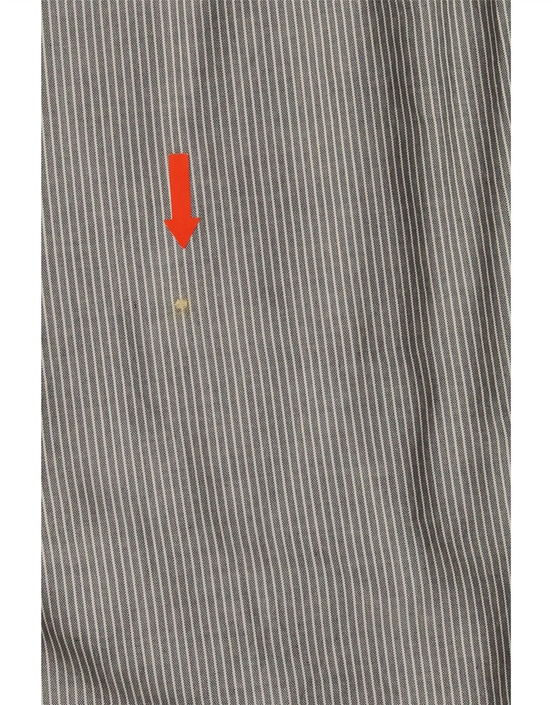 VINTAGE Mens Shirt Size 16 1/2 42 Large Grey Striped Cotton Vintage Vintage and Second-Hand Vintage from Messina Hembry 
