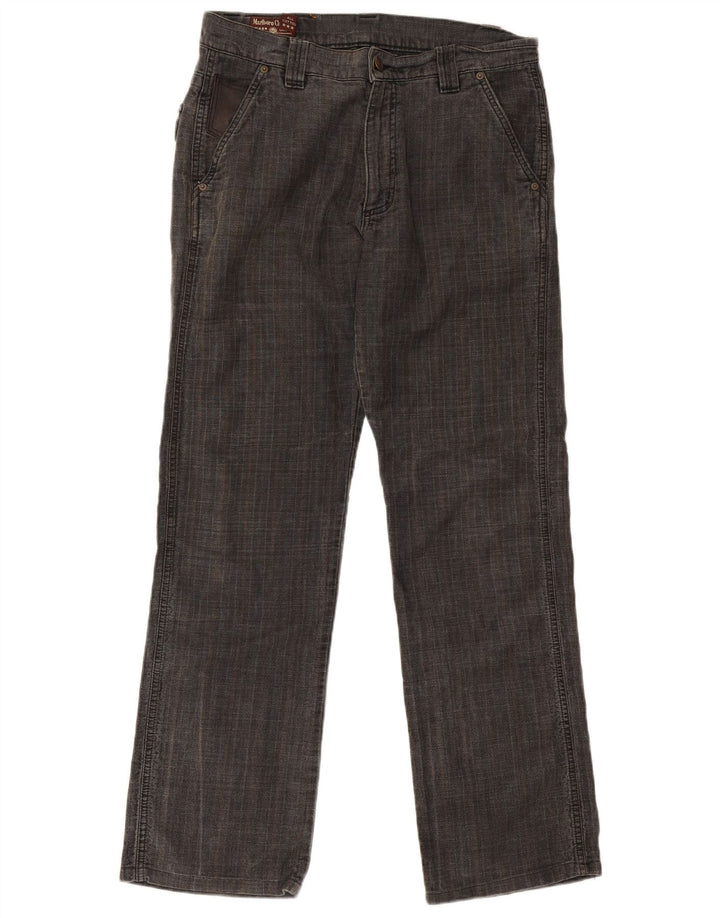Marlboro Classics Mens Straight Chino Trousers W33 L31 Grey Herringbone
