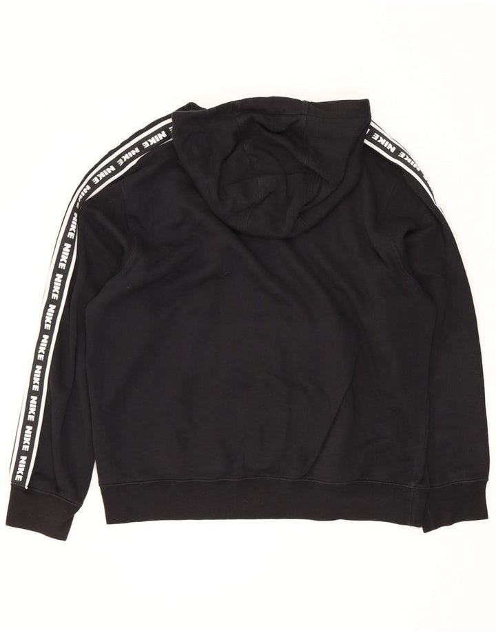 Nike Mens Graphic Hoodie Jumper Large Black Cotton