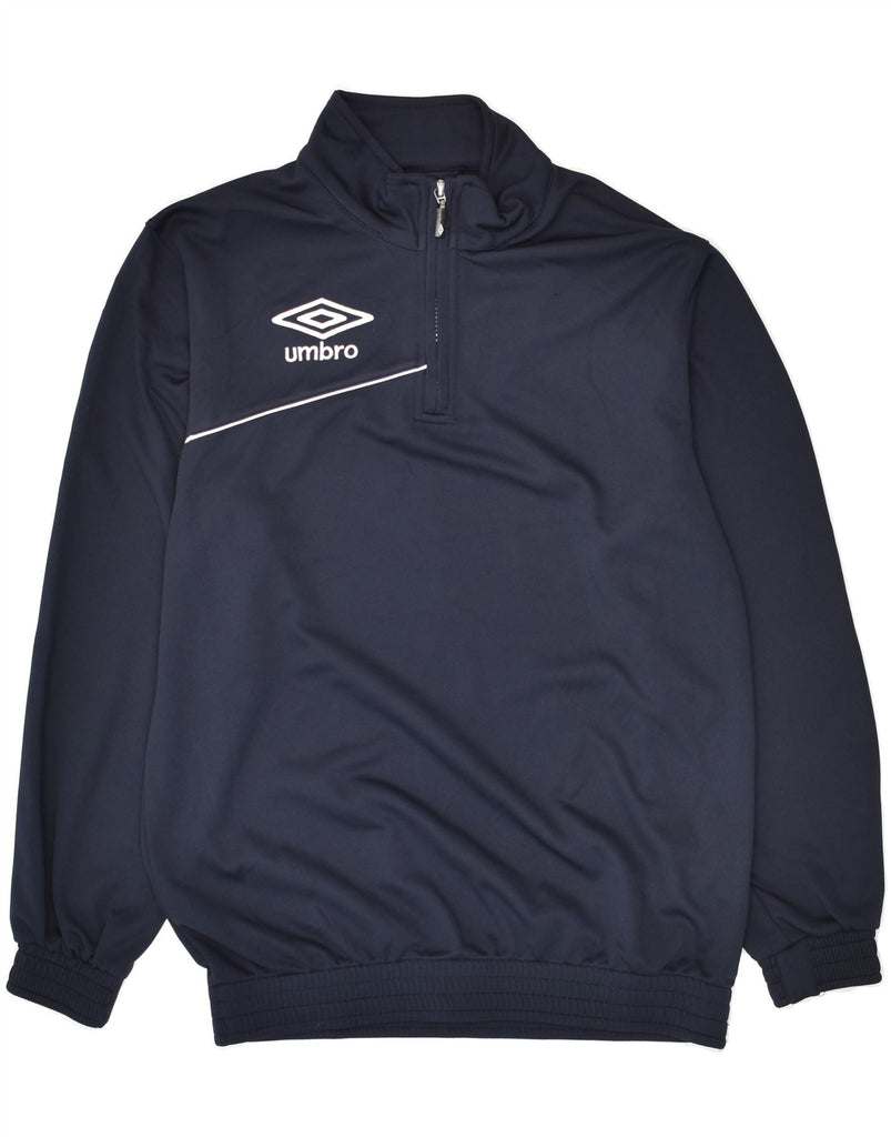 UMBRO Mens Pullover Tracksuit Top Jacket Small Navy Blue Polyester | Vintage Umbro | Thrift | Second-Hand Umbro | Used Clothing | Messina Hembry 