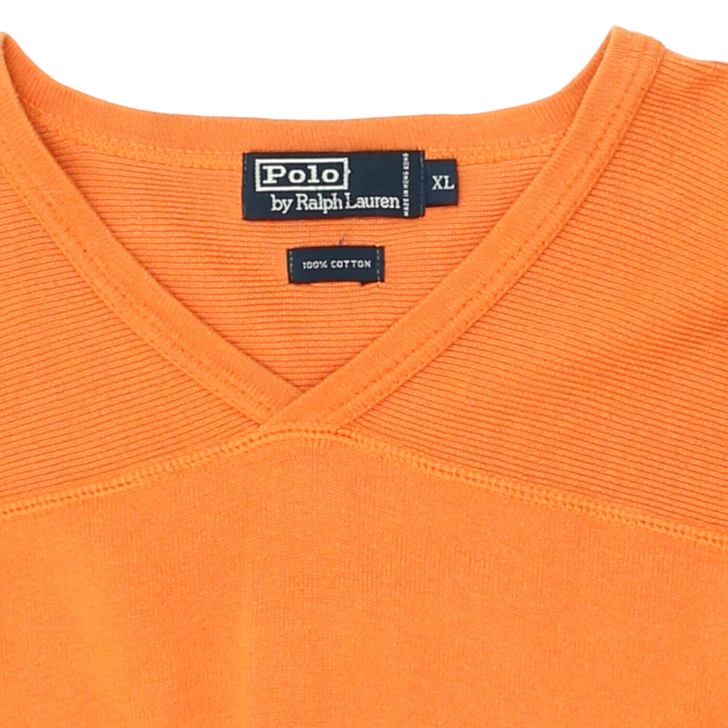 Polo Ralph Lauren Mens Orange Cotton Knit Jumper | Vintage Designer Sweater VTG | Vintage Messina Hembry | Thrift | Second-Hand Messina Hembry | Used Clothing | Messina Hembry 