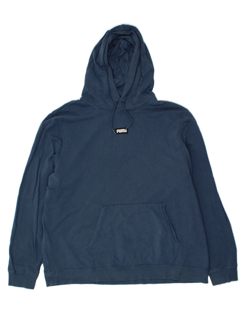 PUMA Mens Hoodie Jumper 2XL Blue Cotton Vintage Puma and Second-Hand Puma from Messina Hembry 