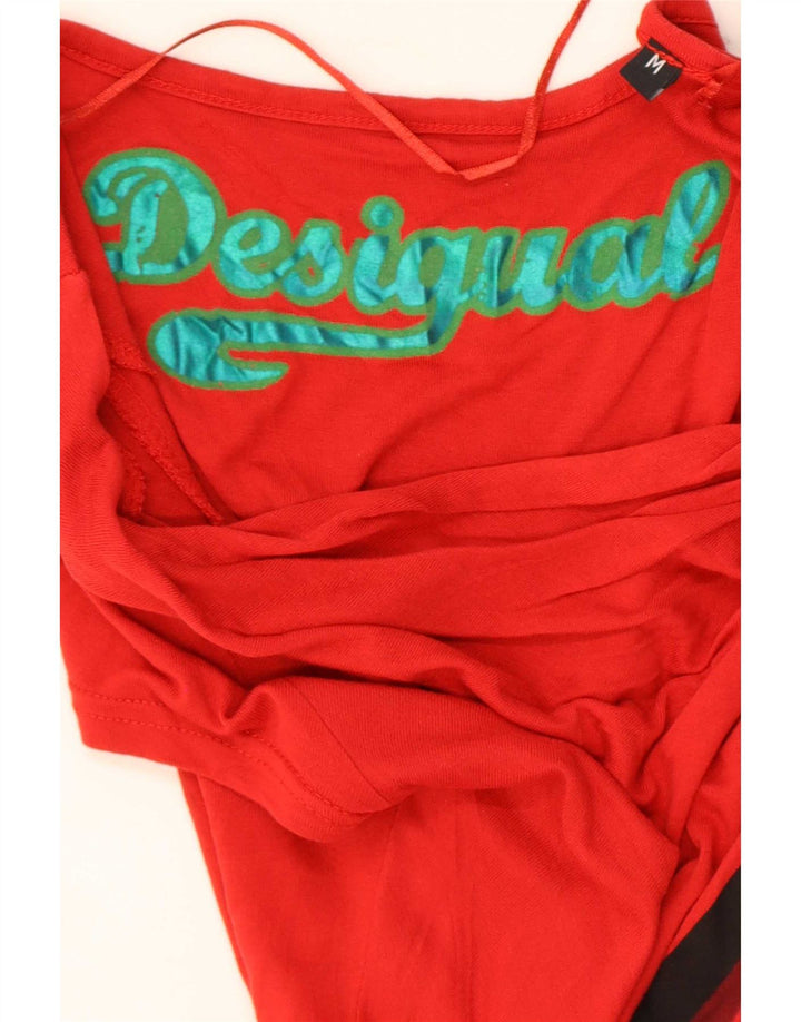 Desigual Womens Graphic Blouse Top UK 12 Medium Red Geometric