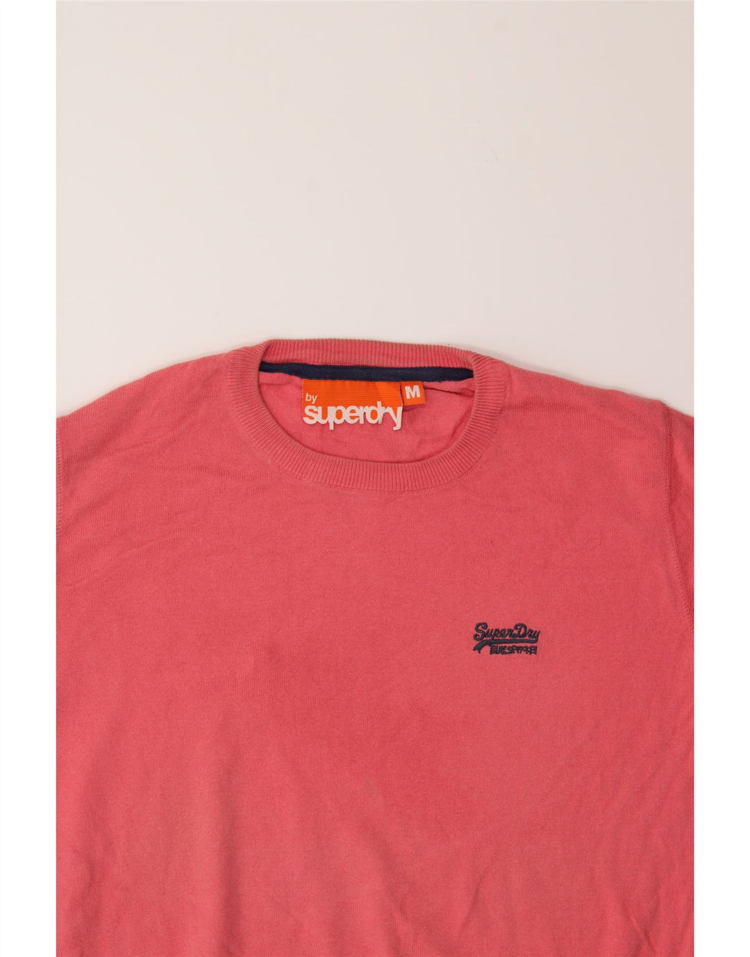 SUPERDRY Womens Crew Neck Jumper Sweater UK 14 Medium Pink Cotton Vintage Superdry and Second-Hand Superdry from Messina Hembry 
