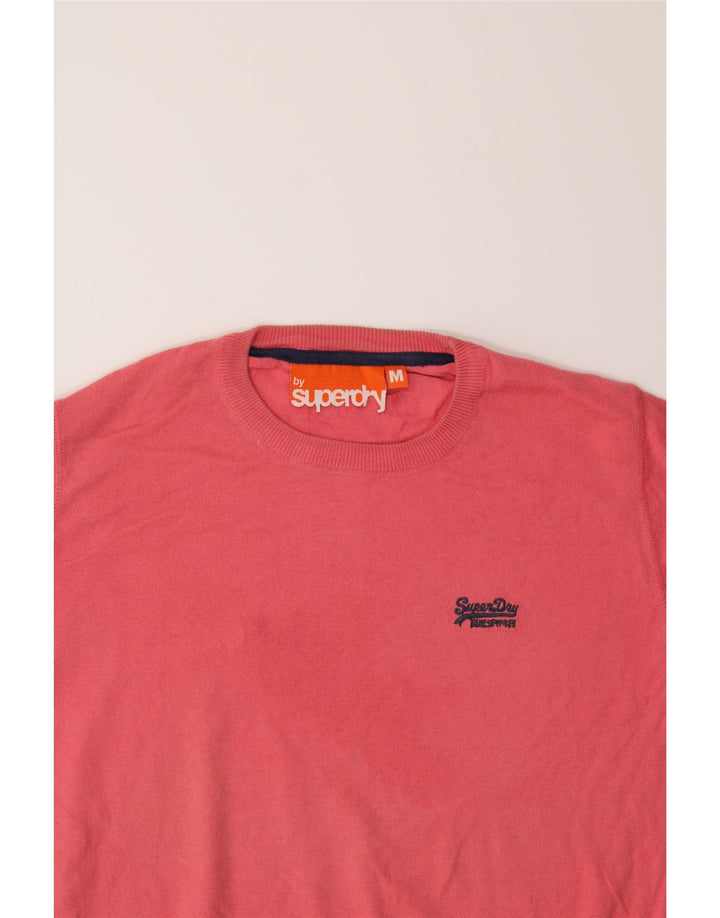 SUPERDRY Womens Crew Neck Jumper Sweater UK 14 Medium Pink Cotton Vintage Superdry and Second-Hand Superdry from Messina Hembry 