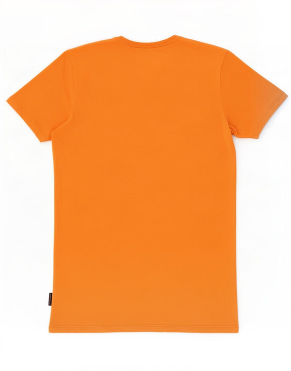 Napapijri Boys Geographic Graphic T-Shirt Top 15-16 Years Orange Cotton