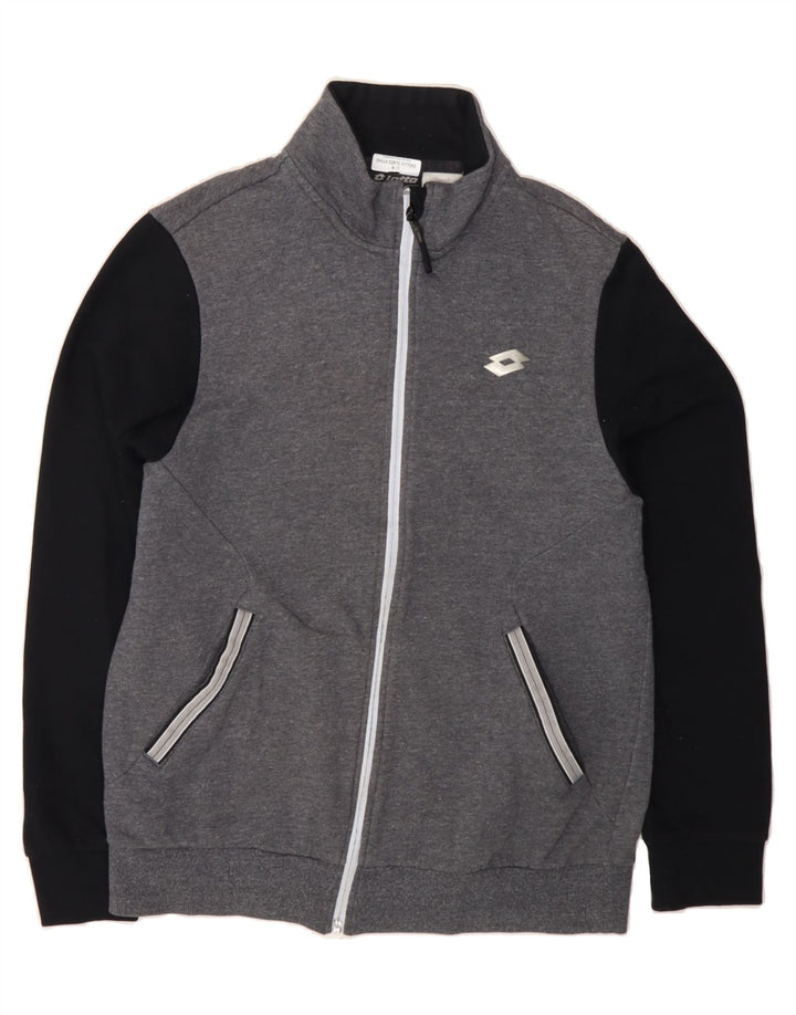 LOTTO Mens Tracksuit Top Jacket Large Grey Colourblock Vintage Lotto and Second-Hand Lotto from Messina Hembry 