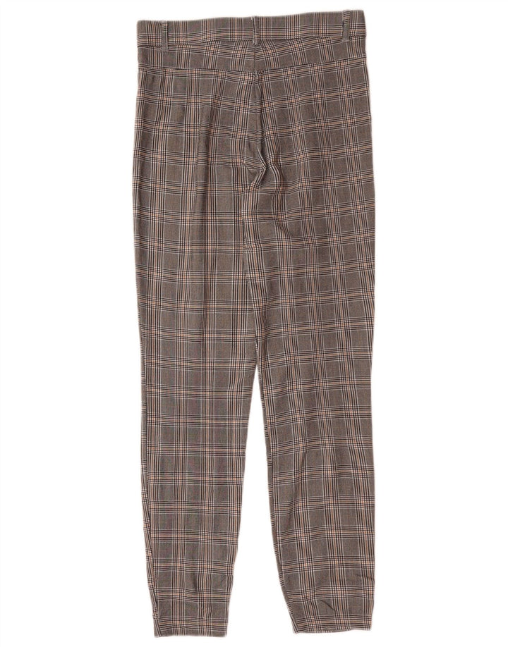 Zara Womens Slim Casual Trousers Medium W28 L28 Grey Houndstooth Viscose