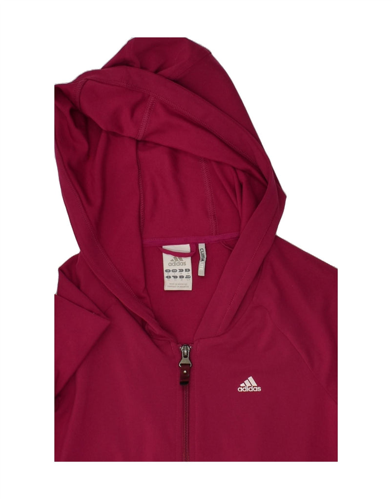 ADIDAS Womens Climalite Zip Hoodie Sweater UK 10 Small Burgundy Polyester Vintage Adidas and Second-Hand Adidas from Messina Hembry 