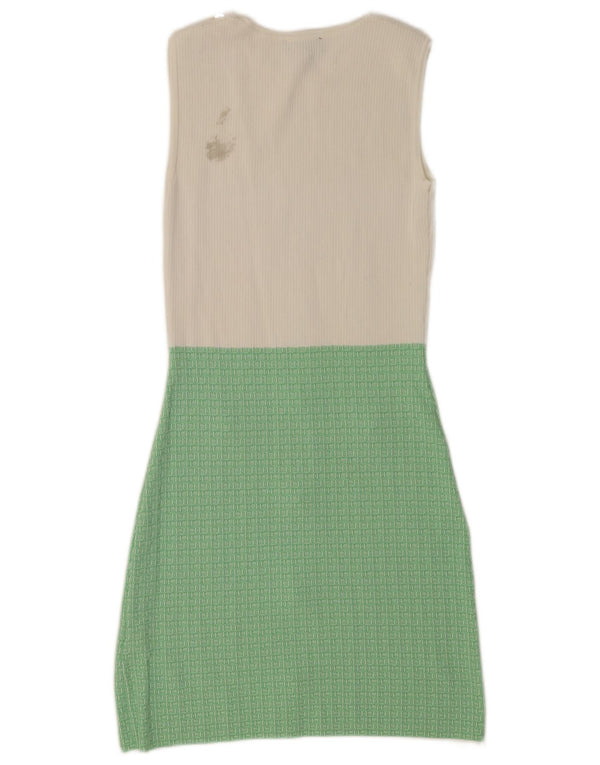 Lipsy Womens Sleeveless Sheath Dress UK 10 Small  White Colourblock Viscose