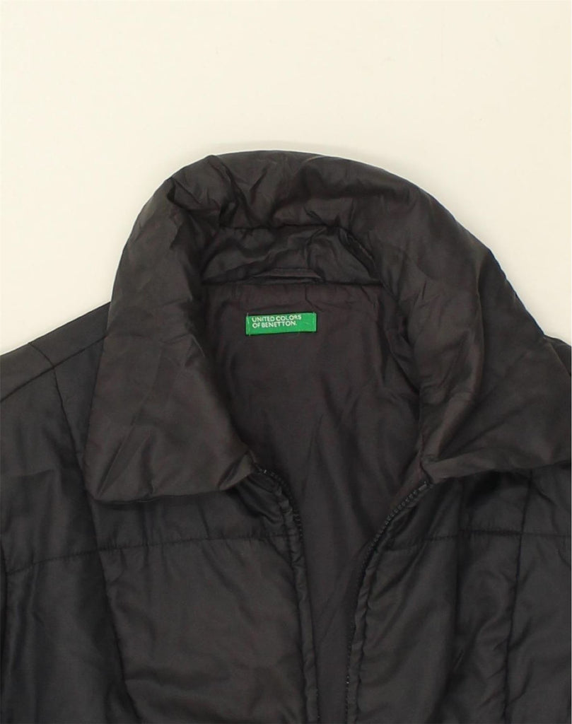 BENETTON Womens Padded Jacket UK 14 Medium Black Polyester | Vintage Benetton | Thrift | Second-Hand Benetton | Used Clothing | Messina Hembry 