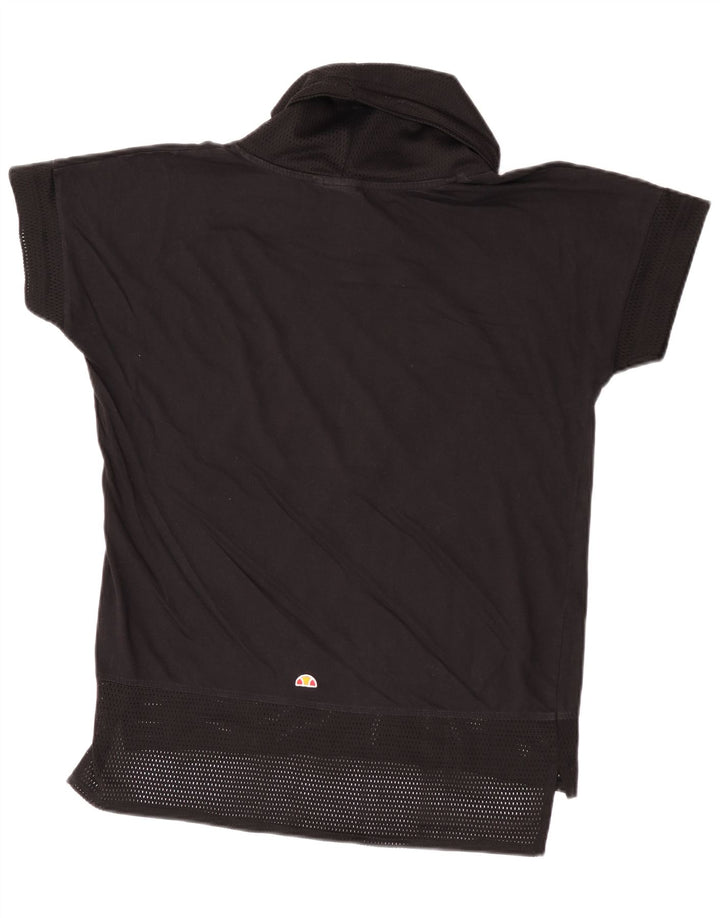 Ellesse Womens Graphic T-Shirt Top UK 14 Medium Black Cotton