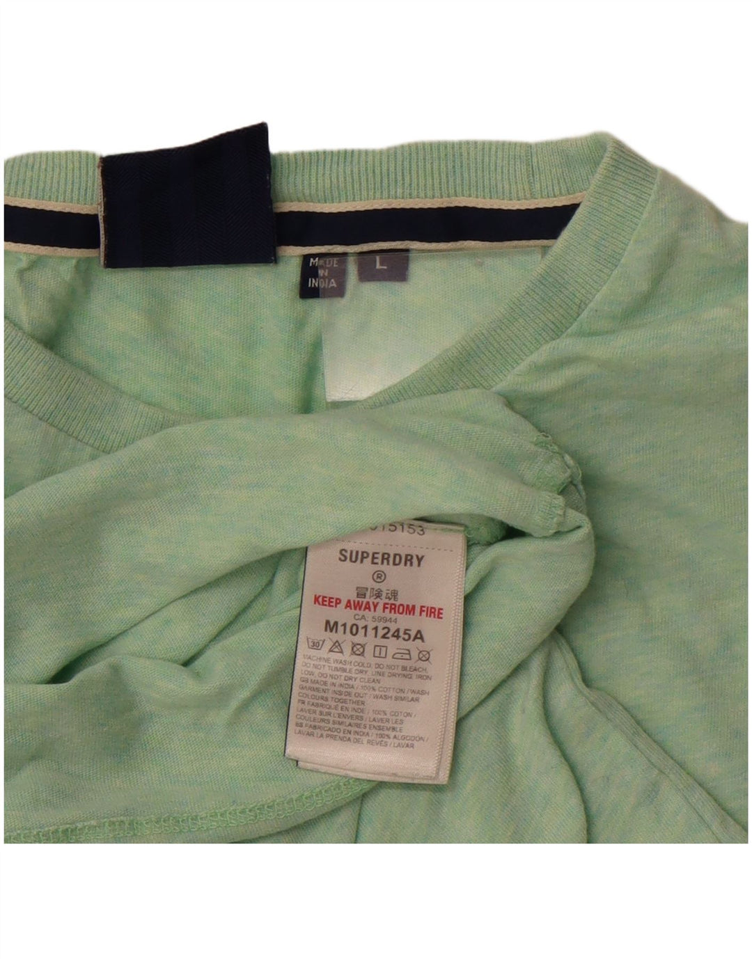 Superdry Mens T-Shirt Top Large Green Cotton