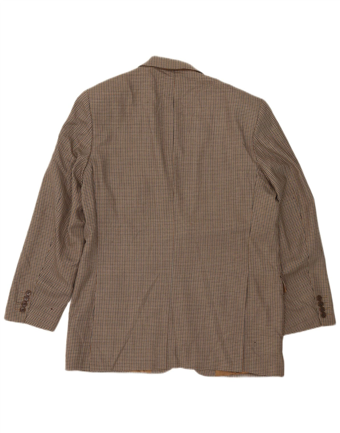 Marks & Spencer Mens Longline Blazer Jacket UK 42 Large Beige Houndstooth