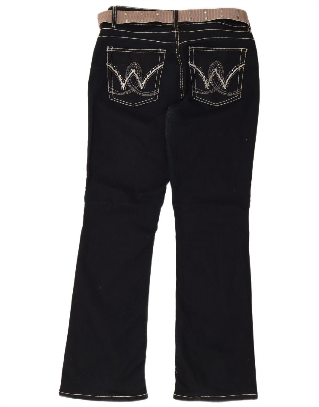 Wrangler Womens Bootcut Jeans W32 L31 Navy Blue Cotton