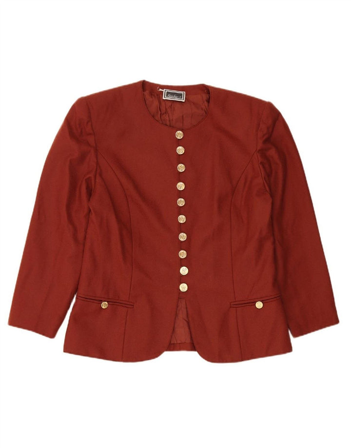 LUISA SPAGNOLI Womens Blazer Jacket IT 48 XL Burgundy Acetate
