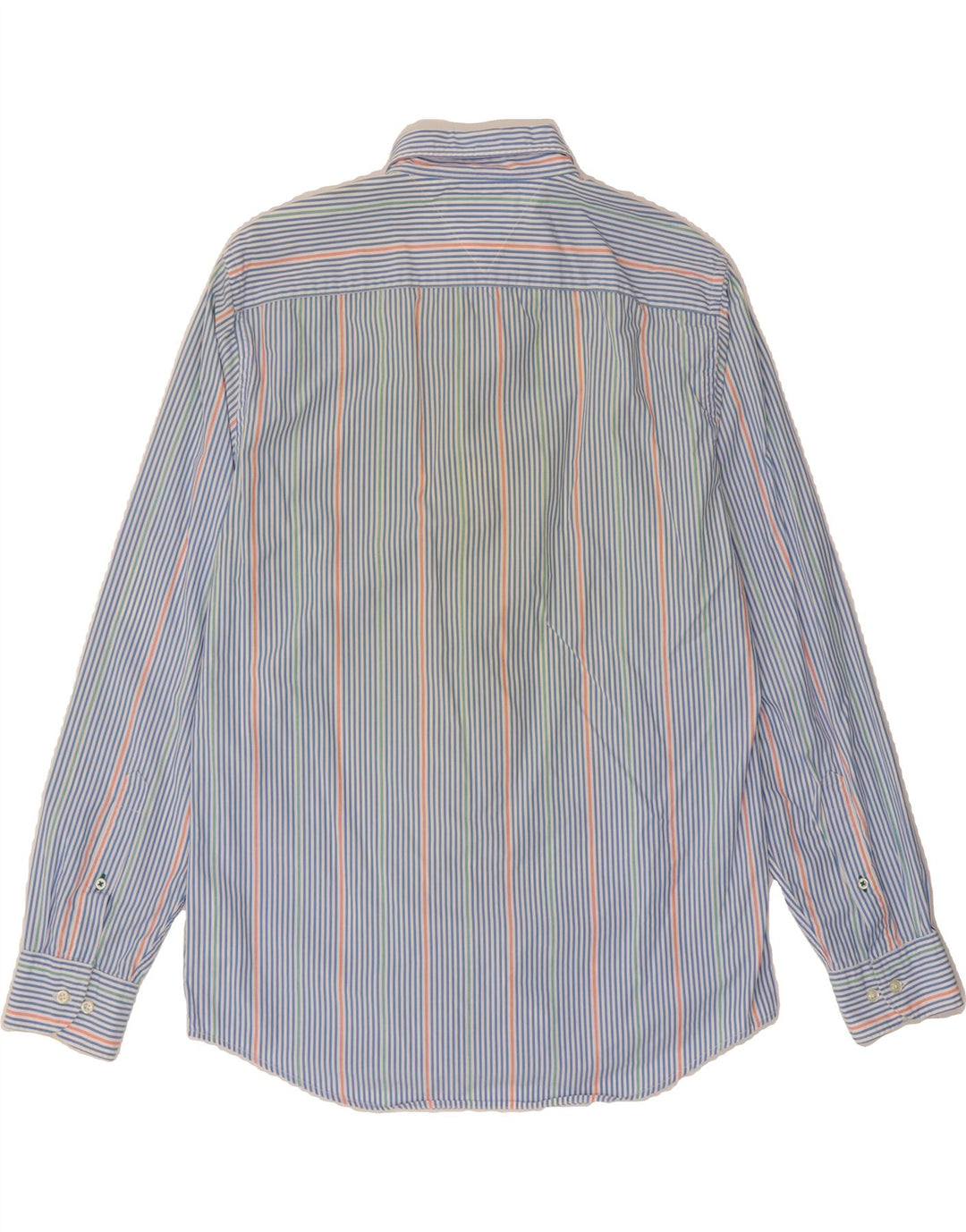 TOMMY HILFIGER Mens Regular Fit Shirt Large Blue Striped Cotton Vintage Tommy Hilfiger and Second-Hand Tommy Hilfiger from Messina Hembry 