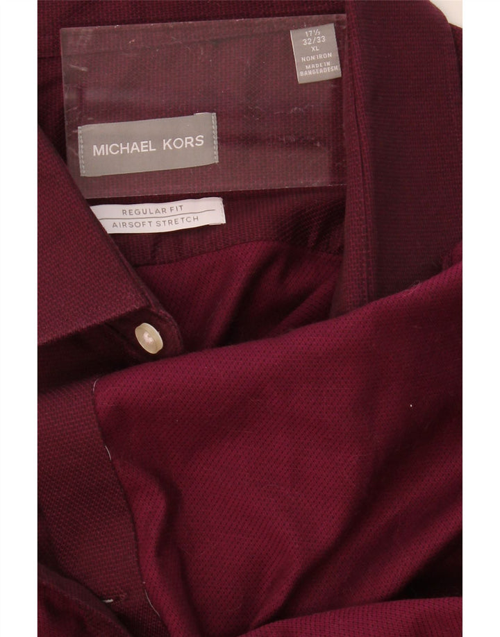 MICHAEL KORS Mens Regular Fit Shirt Size 17 1/2 XL Burgundy Vintage Michael Kors and Second-Hand Michael Kors from Messina Hembry 