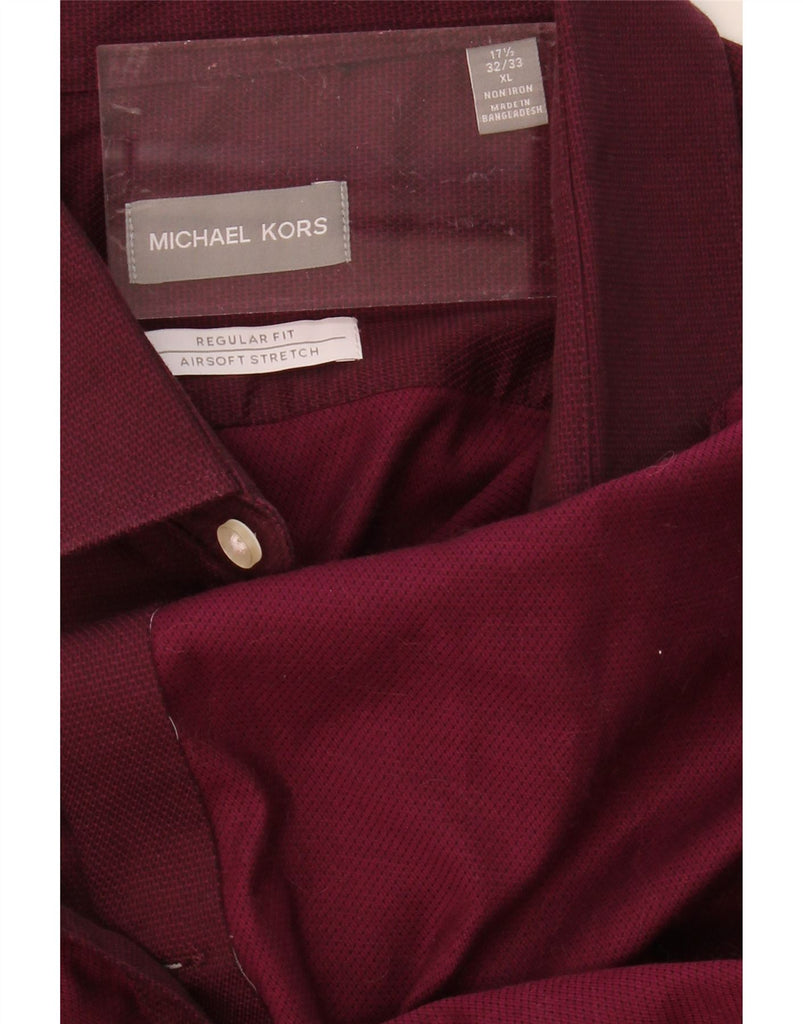 MICHAEL KORS Mens Regular Fit Shirt Size 17 1/2 XL Burgundy Vintage Michael Kors and Second-Hand Michael Kors from Messina Hembry 