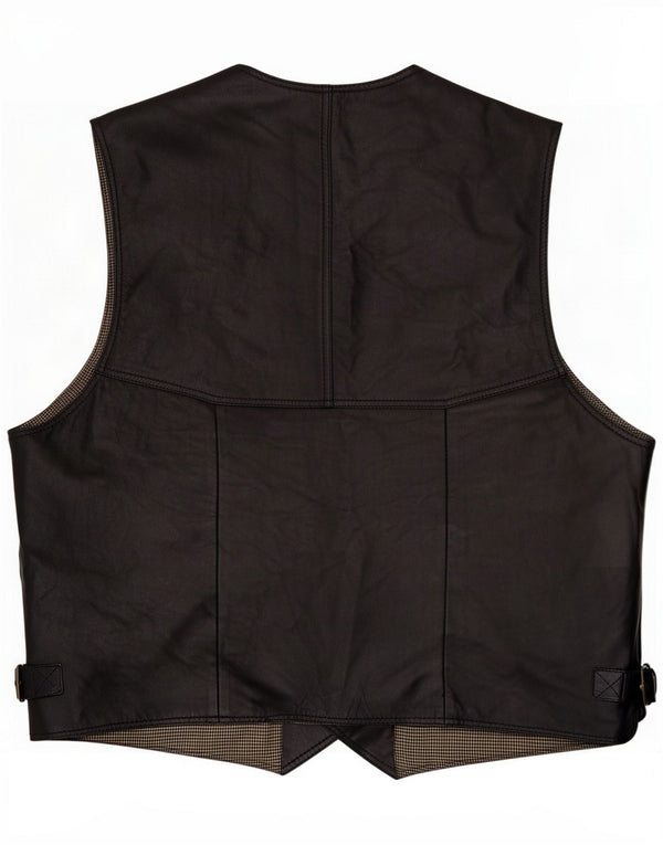 Via Cortesa Mens Leather Waistcoat 2XL Black