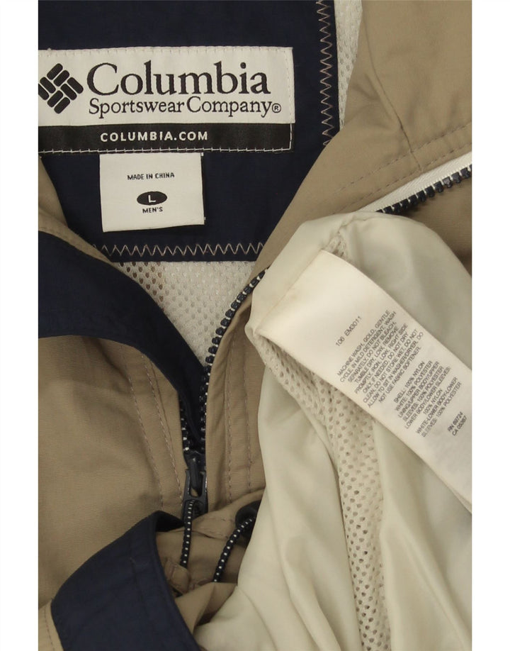 Columbia Mens Rain Jacket UK 40 Large Khaki Nylon