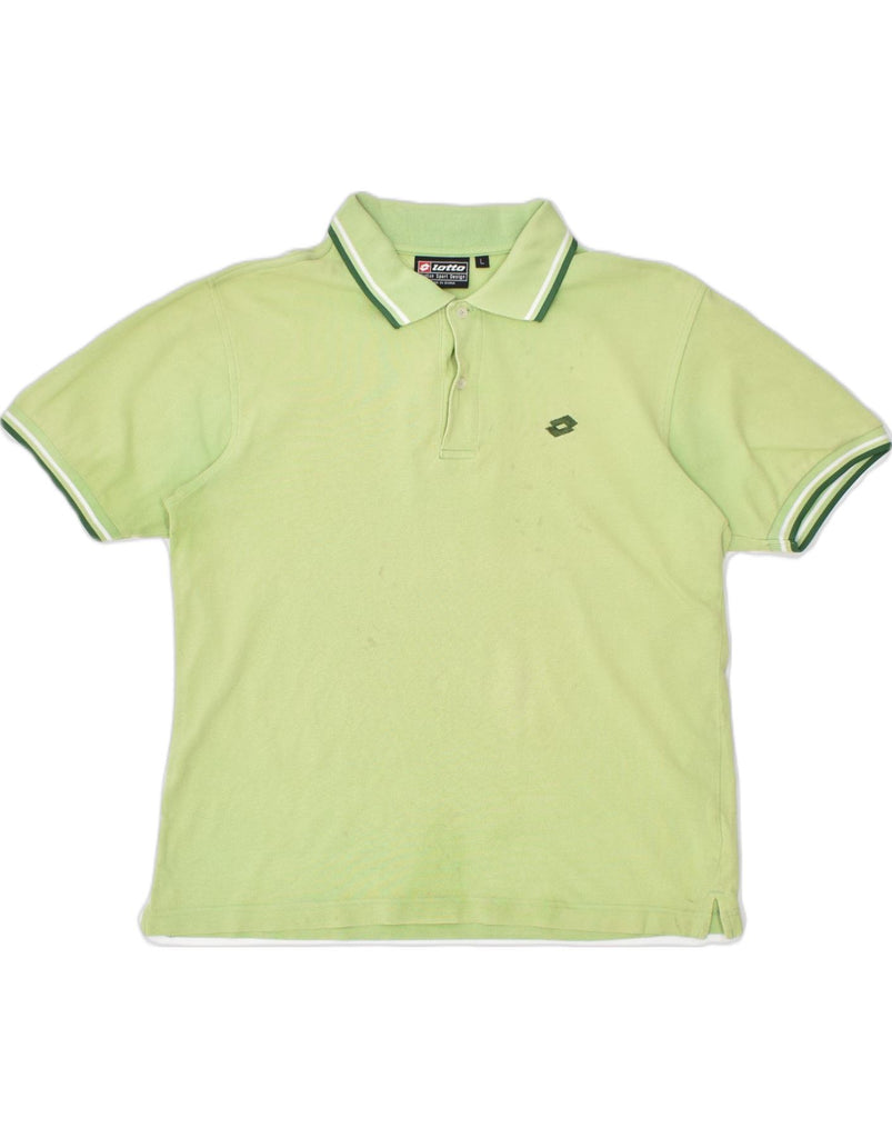 LOTTO Mens Polo Shirt Large Green Cotton | Vintage | Thrift | Second-Hand | Used Clothing | Messina Hembry 