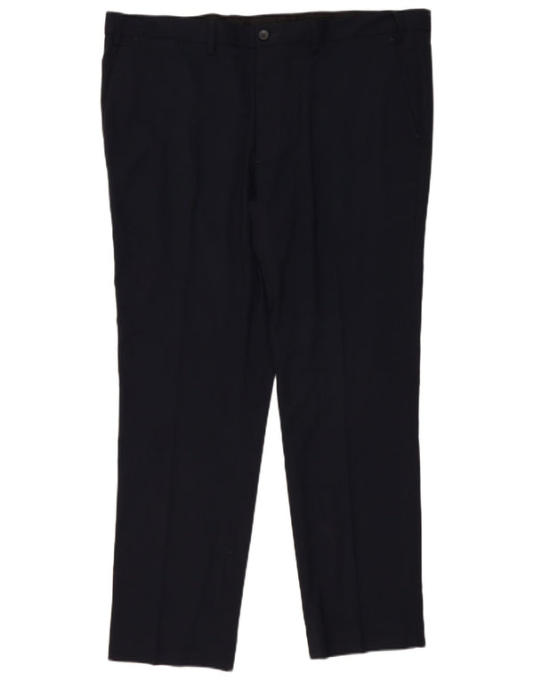 Marks & Spencer Mens Slim Chino Trousers W42 L31 Navy Blue Polyester