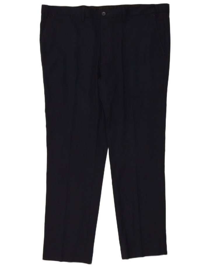 Marks & Spencer Mens Slim Chino Trousers W42 L31 Navy Blue Polyester