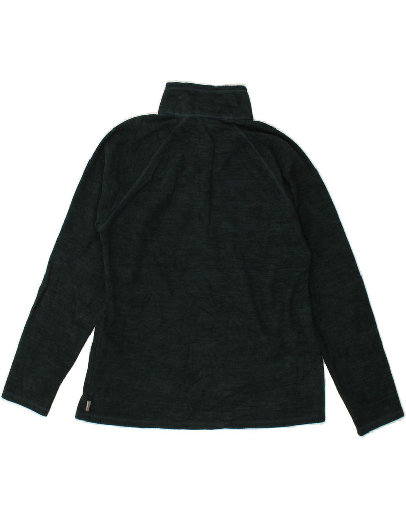 EDDIE BAUER Womens Zip Neck Fleece Jumper UK 14 Medium Green Flecked Vintage Eddie Bauer and Second-Hand Eddie Bauer from Messina Hembry 
